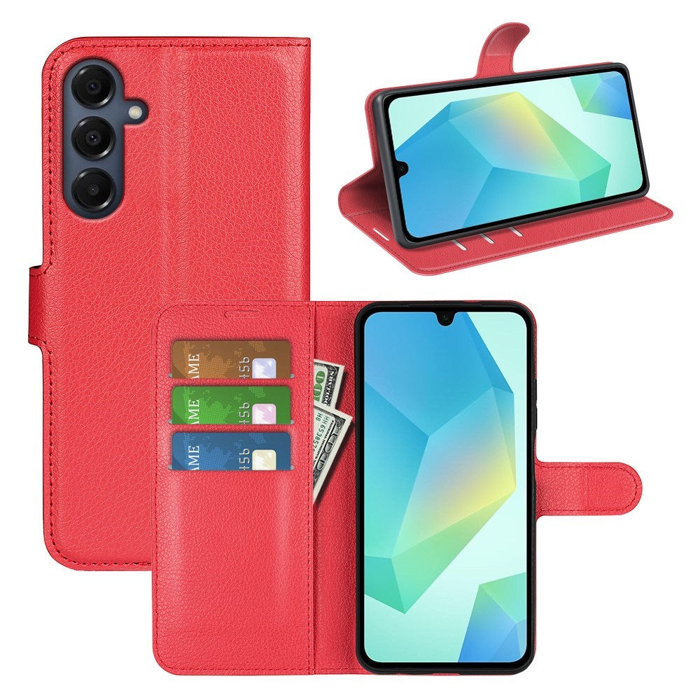 EIDERWOOD Samsung Galaxy A17 (5G) Litchi Kunstlæder Flip Cover m. Pung - Rød