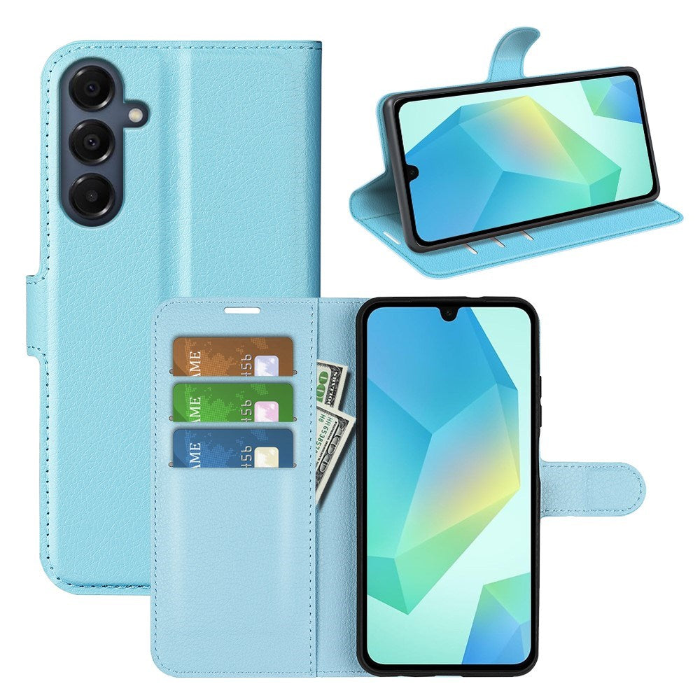 EIDERWOOD Samsung Galaxy A17 (5G) Litchi Kunstlæder Flip Cover m. Pung - Blå