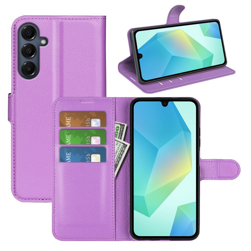 EIDERWOOD Samsung Galaxy A17 (5G) Litchi Kunstlæder Flip Cover m. Pung - Lilla