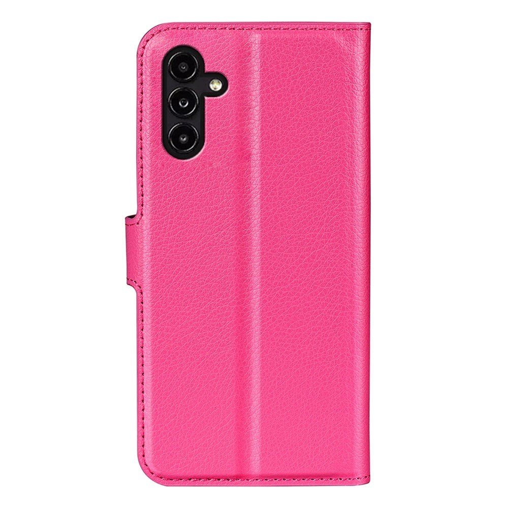 Samsung Galaxy A14 (5G) PU Litchi Leather Flip Cover m. Lommebok - Rosa