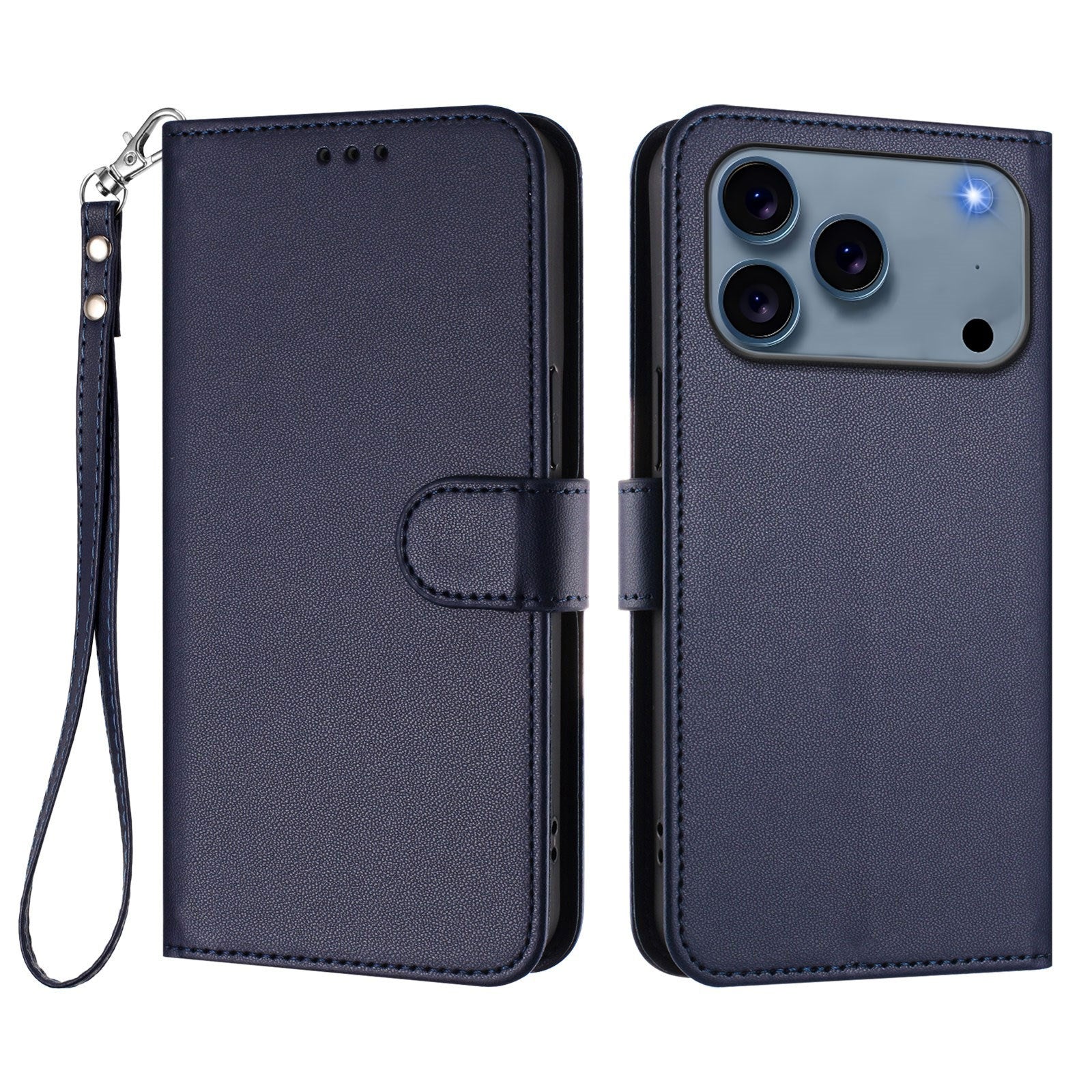 iPhone 18 Pro Max / 17 Pro Max EIDERWOOD Kunstlæder Flip Cover m. Strop & Ståfunktion - Blå