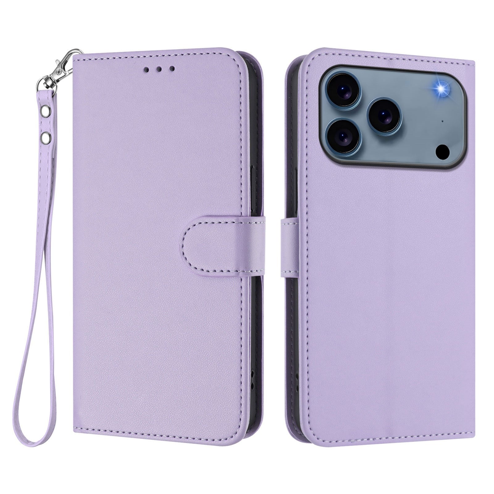 iPhone 18 Pro Max / 17 Pro Max EIDERWOOD Kunstlæder Flip Cover m. Strop & Ståfunktion - Lyslilla