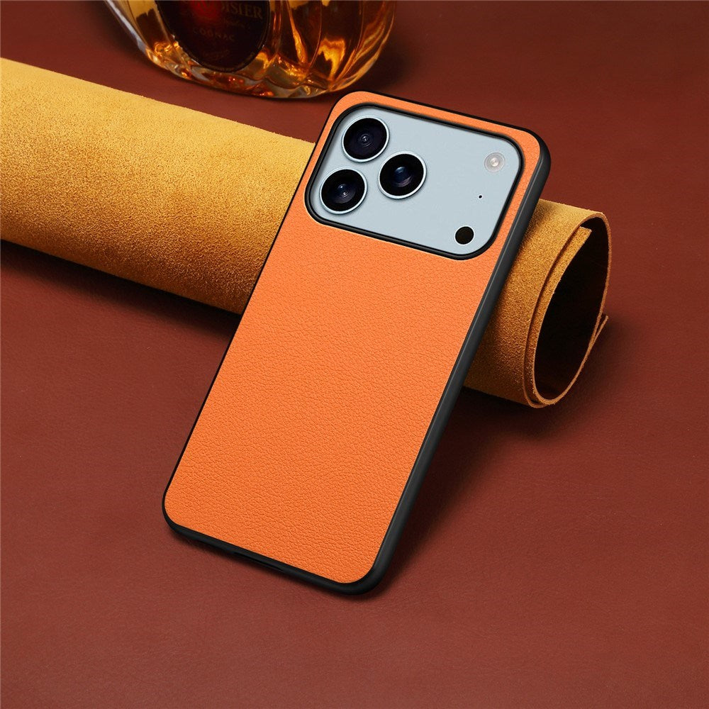EIDERWOOD iPhone 17 Pro Hybrid Plastik Mobil Cover m. Lædertekstur - Orange
