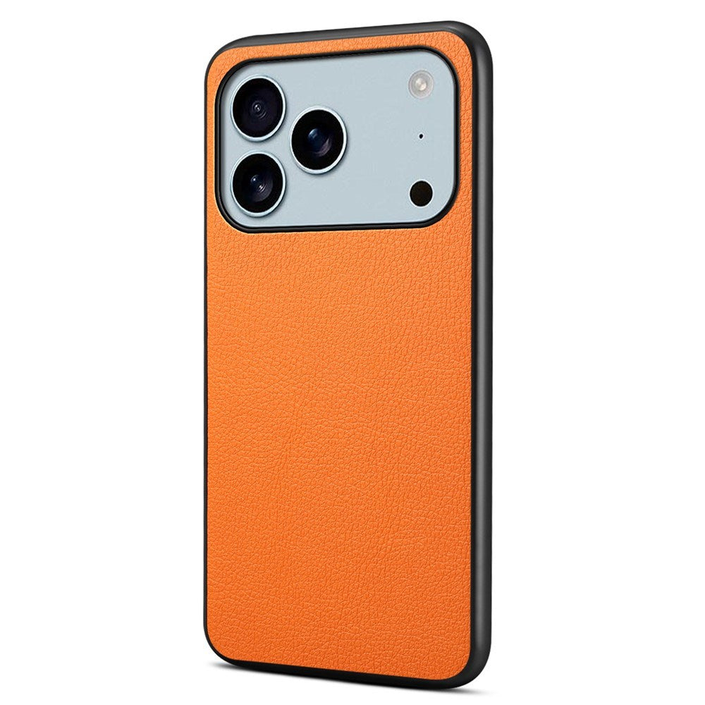 EIDERWOOD iPhone 17 Pro Max Hybrid Plastik Mobil Cover m. Lædertekstur - Orange