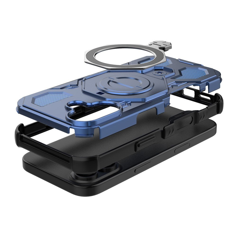 EIDERWOOD iPhone 17 Håndværker Mobil Cover - Magnetisk Kickstand - MagSafe Kompatibel - Blå