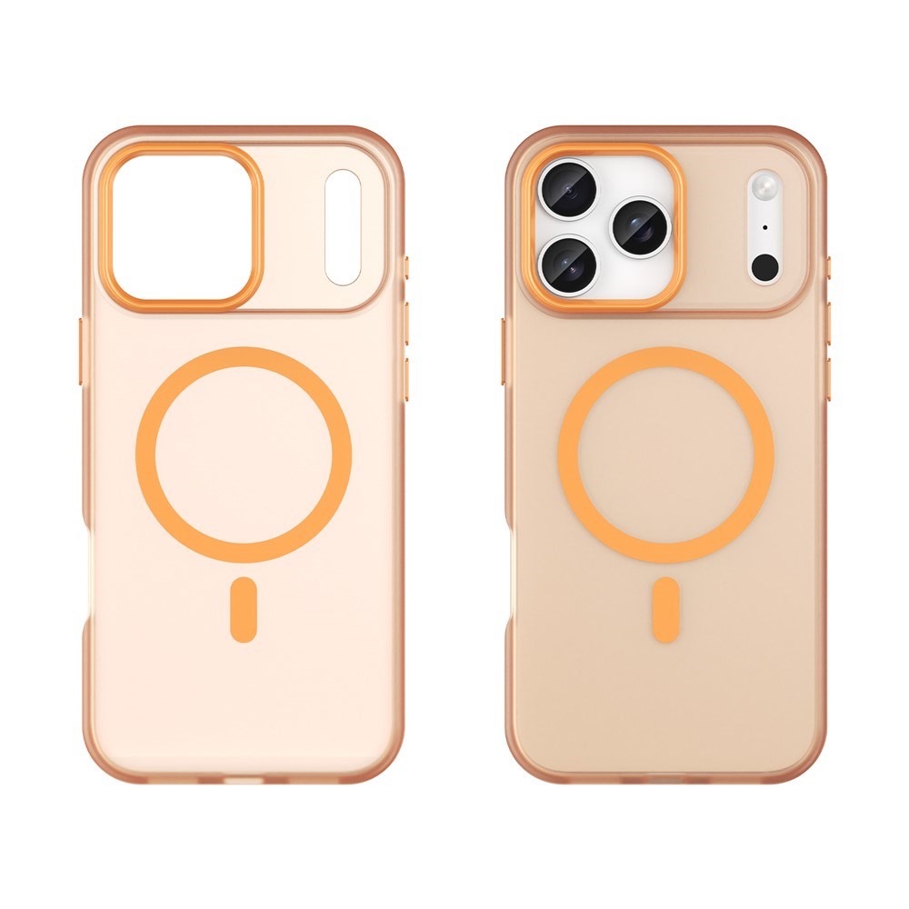EIDERWOOD iPhone 17 Pro Max Hybrid Plast Mobil Cover - MagSafe Kompatibel - Mat Gennemsigtig / Orange