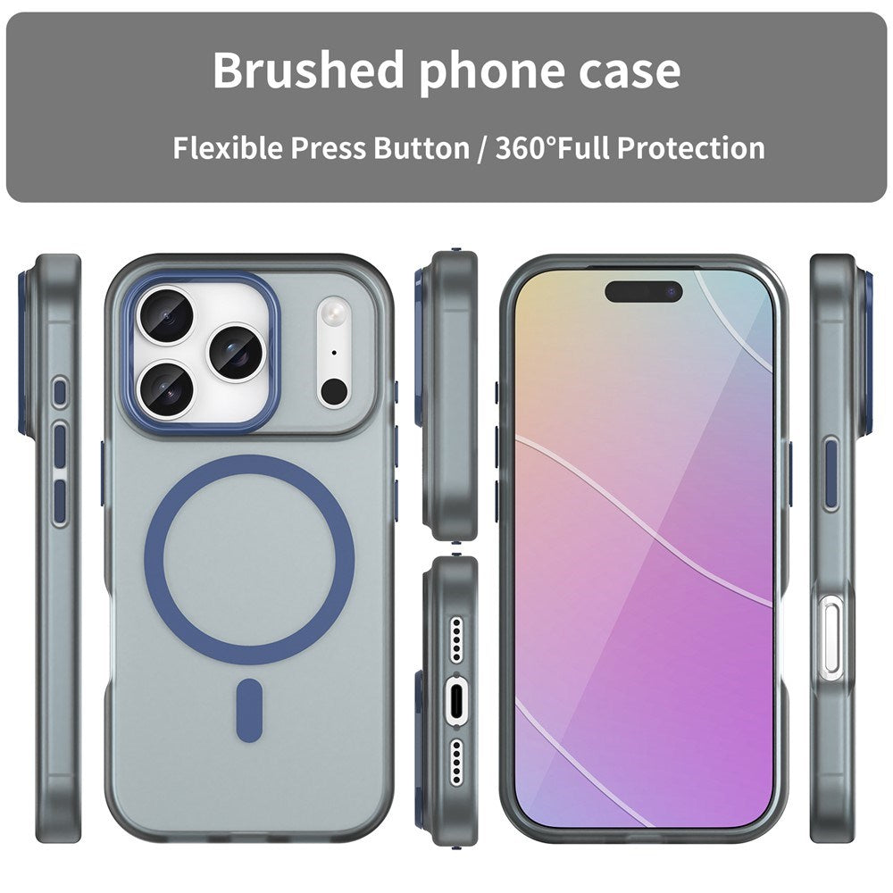 EIDERWOOD iPhone 17 Pro Hybrid Plast Mobil Cover - MagSafe Kompatibel - Mat Gennemsigtig / Mørkeblå