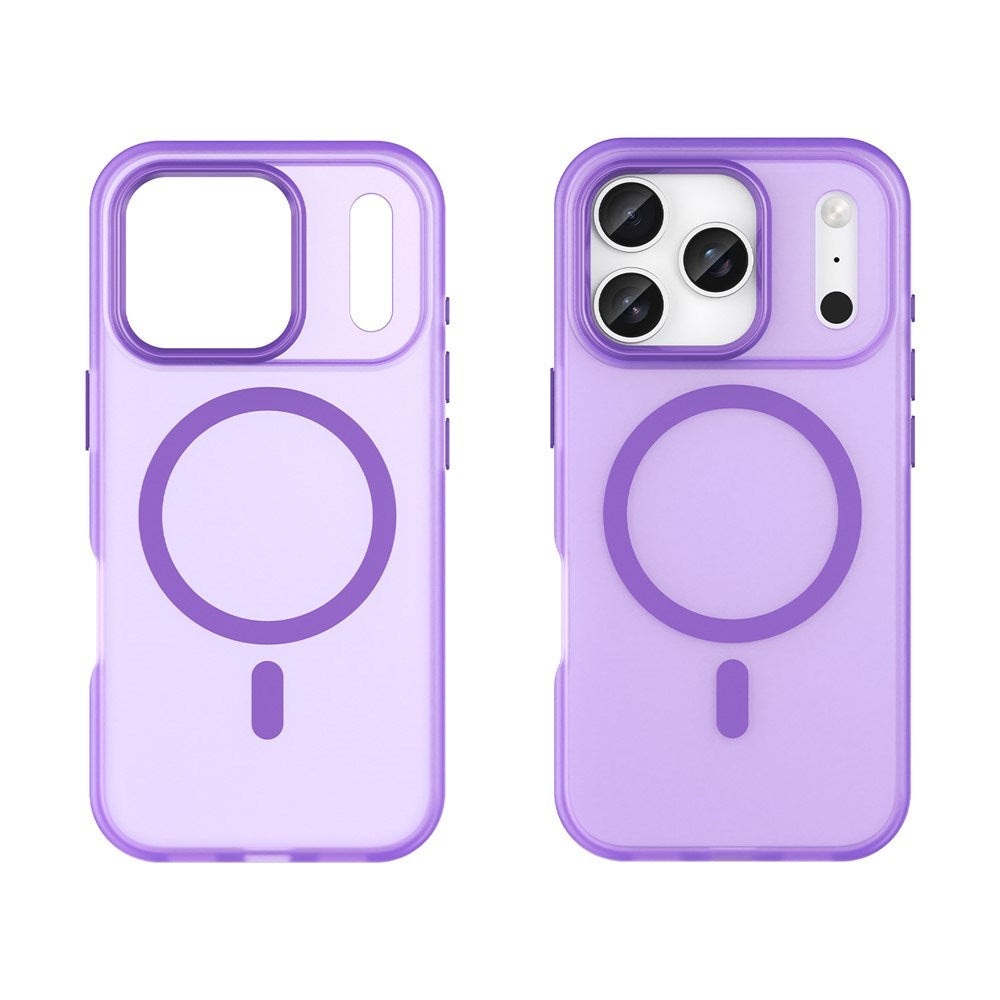 EIDERWOOD iPhone 17 Pro Hybrid Plast Mobil Cover - MagSafe Kompatibel - Mat Gennemsigtig / Lilla