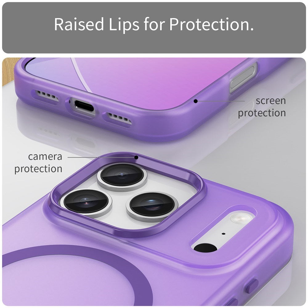 EIDERWOOD iPhone 17 Pro Hybrid Plast Mobil Cover - MagSafe Kompatibel - Mat Gennemsigtig / Lilla