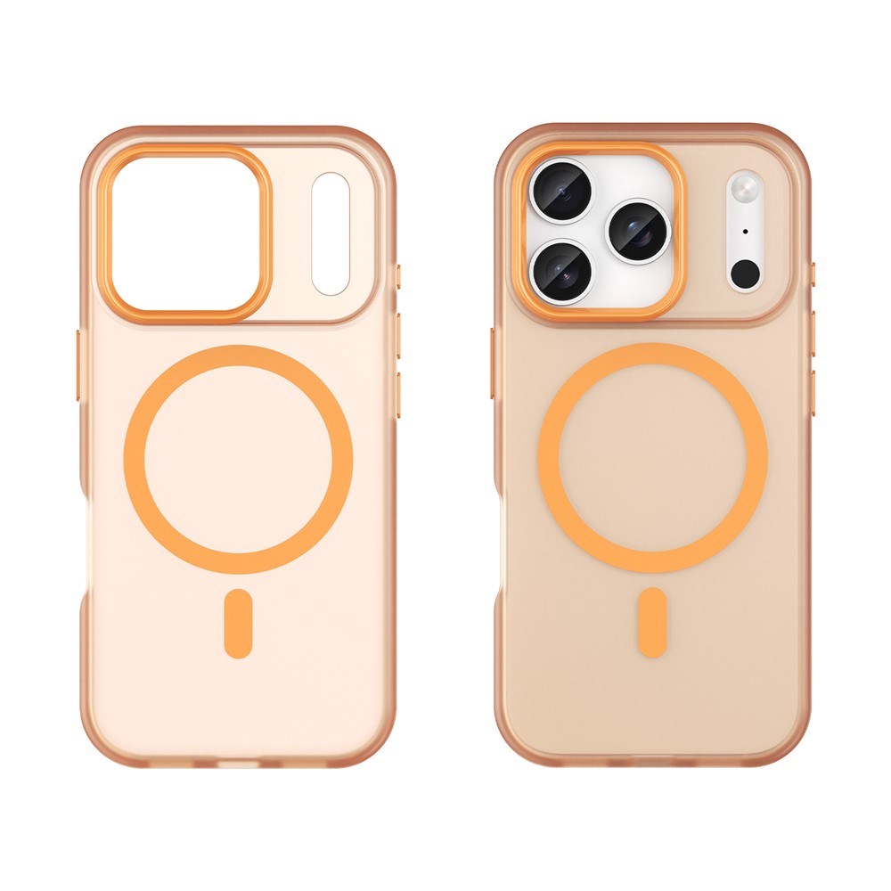 EIDERWOOD iPhone 17 Pro Hybrid Plast Mobil Cover - MagSafe Kompatibel - Mat Gennemsigtig / Orange
