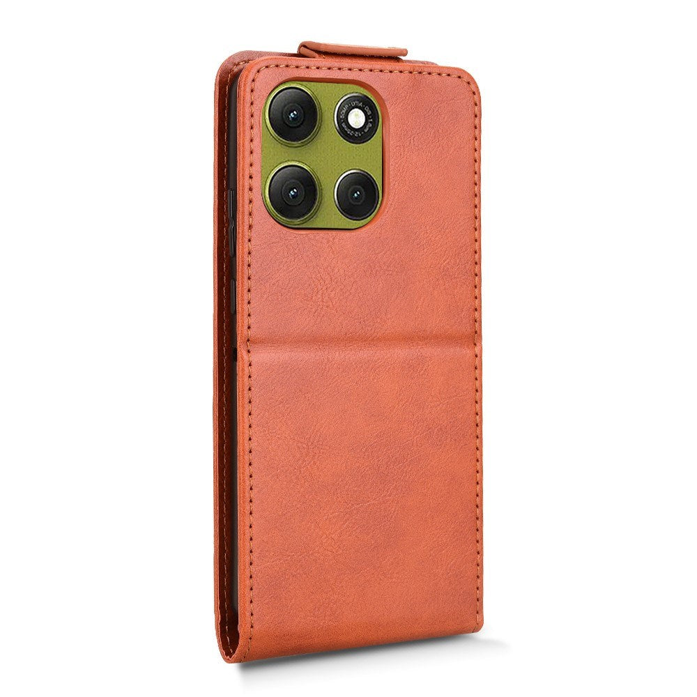 Motorola Moto G86 Power - EIDERWOOD Vertikal Kunstlæder Flip Cover - Kortholder & Ståfunktion - Orange