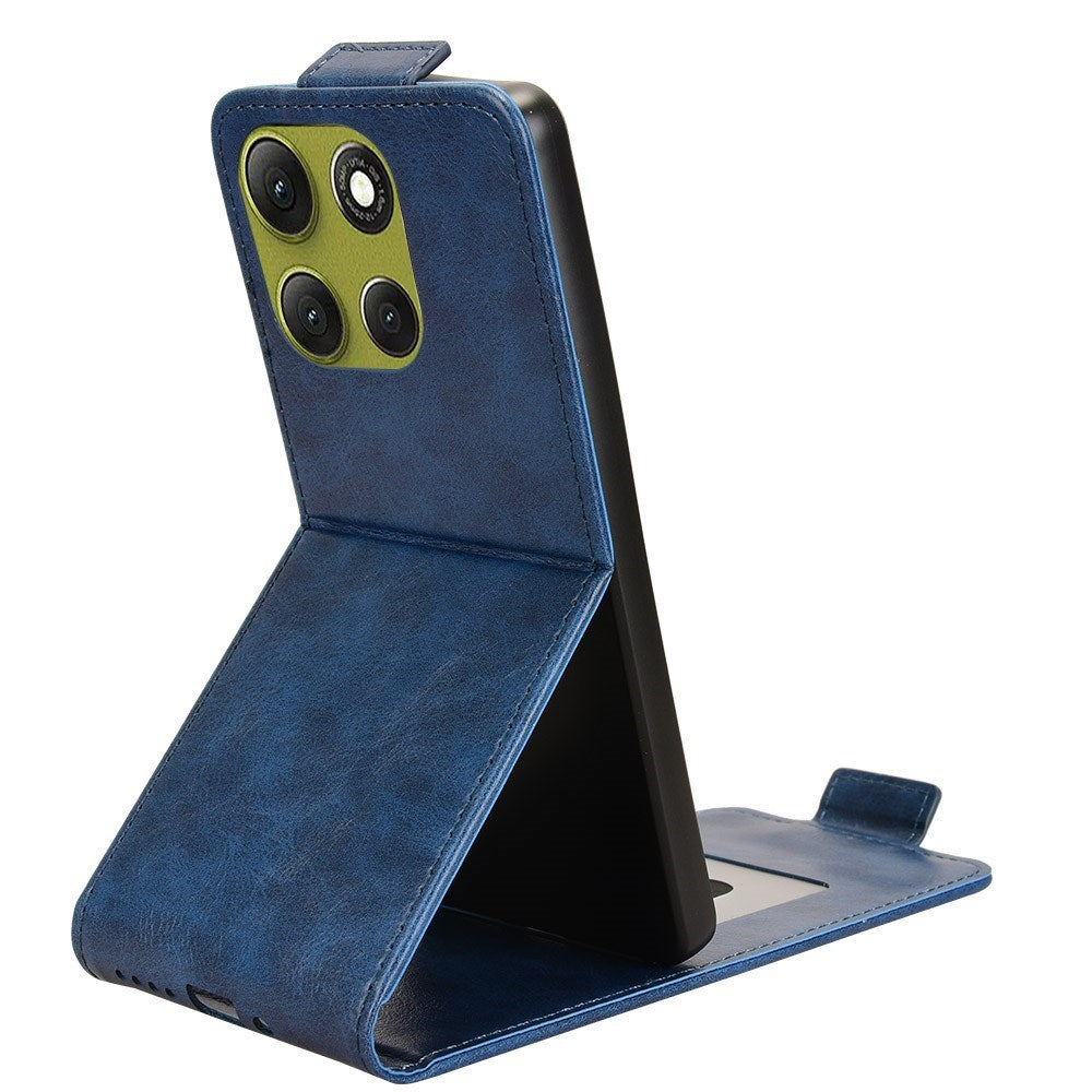 Motorola Moto G86 Power - EIDERWOOD Vertikal Kunstlæder Flip Cover - Kortholder & Ståfunktion - Blå