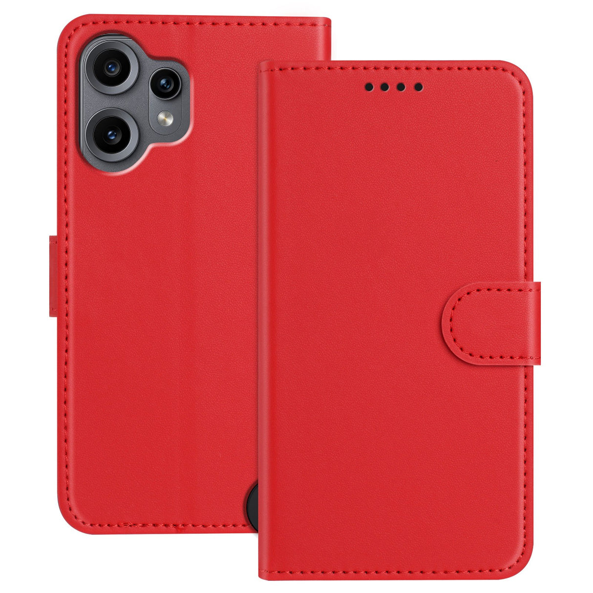 EIDERWOOD Nothing CMF Phone 2 Pro Kunstlæder Flip Mobil Cover m. Kortholder - Rød