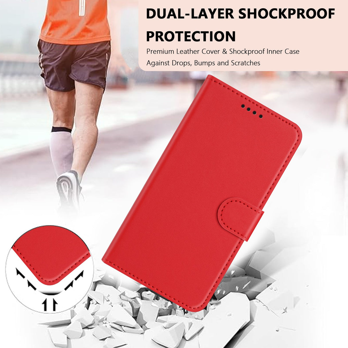 EIDERWOOD Nothing CMF Phone 2 Pro Kunstlæder Flip Mobil Cover m. Kortholder - Rød