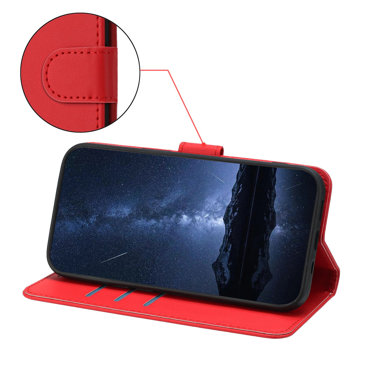 EIDERWOOD Nothing CMF Phone 2 Pro Kunstlæder Flip Mobil Cover m. Kortholder - Rød