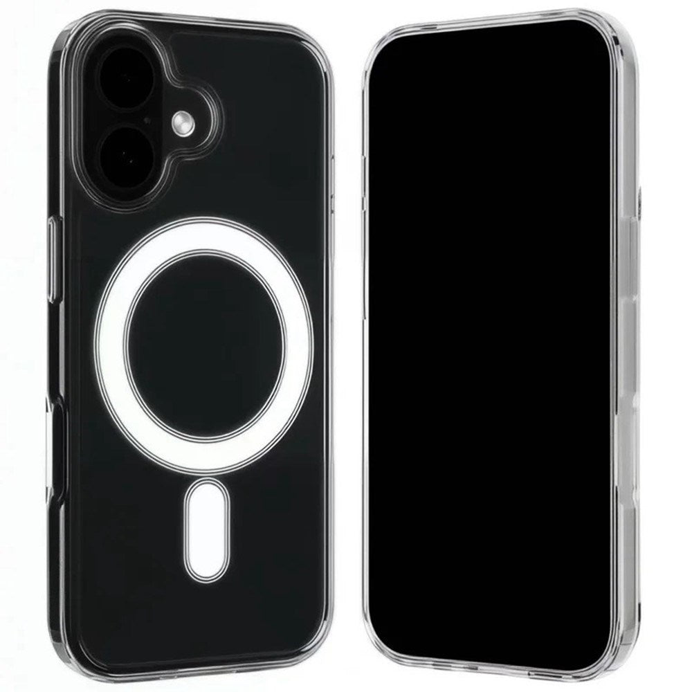 iPhone 17 Hybrid Mobil Cover - inkl. 2 x Skærmbeskyttelsesglas - MagSafe Kompatibel - Gennemsigtig / Hvid