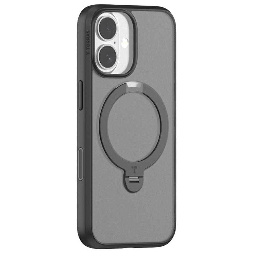 iPhone 17 - TORRAS Ostand Spin Hybrid Cover m. Kickstand - MagSafe Kompatibel - Sort