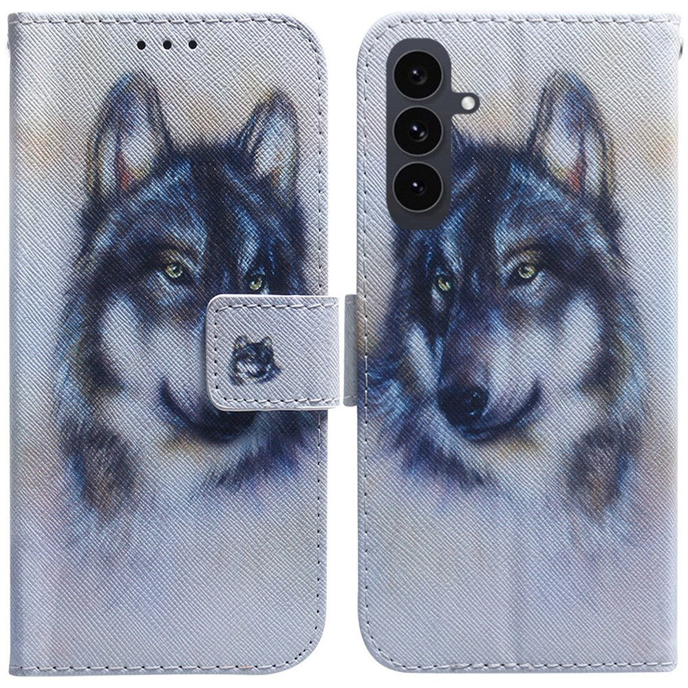 Samsung Galaxy S25 FE - EIDERWOOD Kunstlæder Flip Case m. Motiv - Ulv