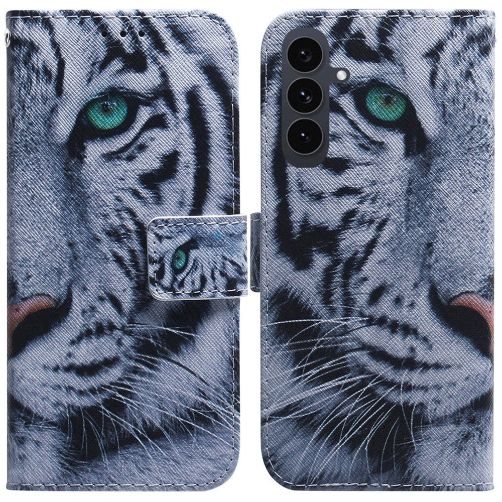 Samsung Galaxy S25 FE - EIDERWOOD Kunstlæder Flip Case m. Motiv - Tiger