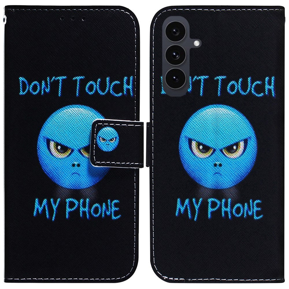 Samsung Galaxy S25 FE - EIDERWOOD Kunstlæder Flip Case m. Motiv - Don't Touch My Phone