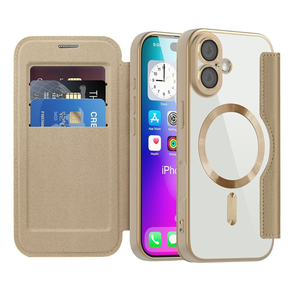 EIDERWOOD iPhone 17 Flip Mobil Cover m. Gennemsigtig Bagside - MagSafe Kompatibel - Guld