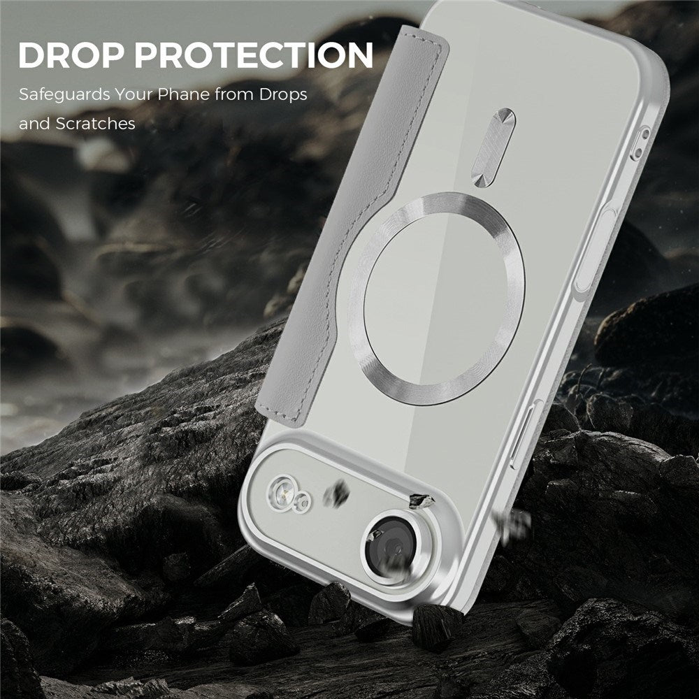 EIDERWOOD iPhone Air Flip Mobil Cover m. Gennemsigtig Bagside - MagSafe Kompatibel - Grå