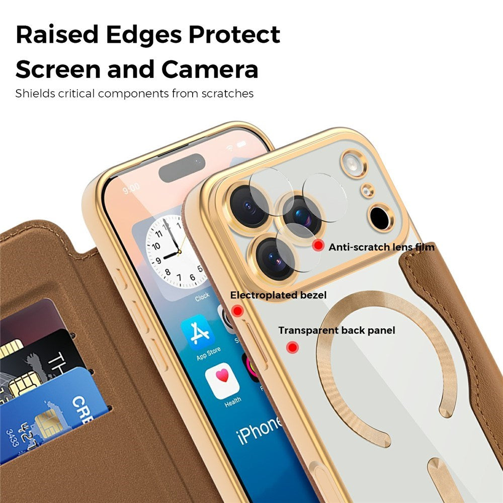 EIDERWOOD iPhone 17 Pro Max Flip Mobil Cover m. Gennemsigtig Bagside - MagSafe Kompatibel - Brun