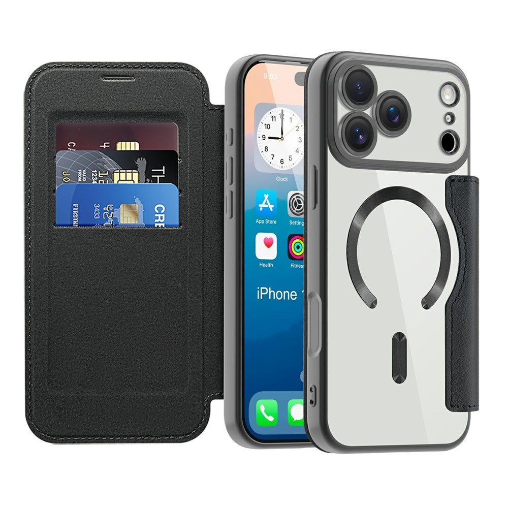 EIDERWOOD iPhone 17 Pro Max Flip Mobil Cover m. Gennemsigtig Bagside - MagSafe Kompatibel - Sort