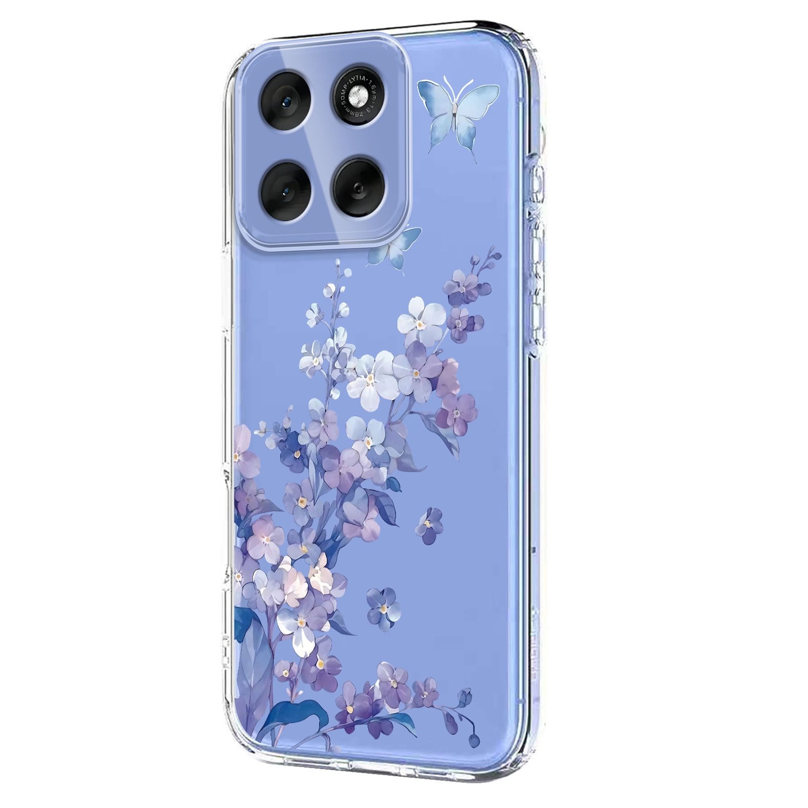 EIDERWOOD Motorola Moto G56 Fleksibelt Plastik Mobil Cover m. Blomstermotiv - Gennemsigtig / Violer