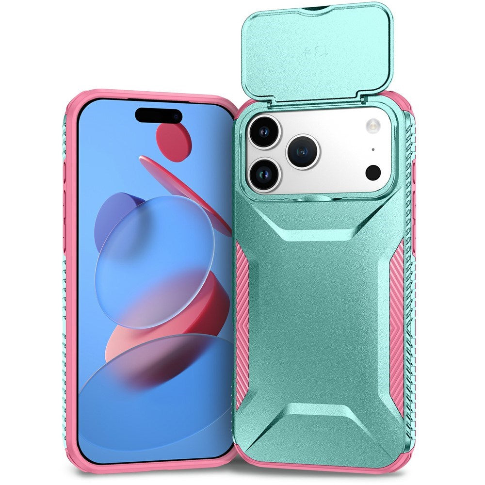 iPhone 18 Pro Max / 17 Pro Max EIDERWOOD Hybrid Plast Bagside Cover m. Cam Slider - Turkis / Lyserød