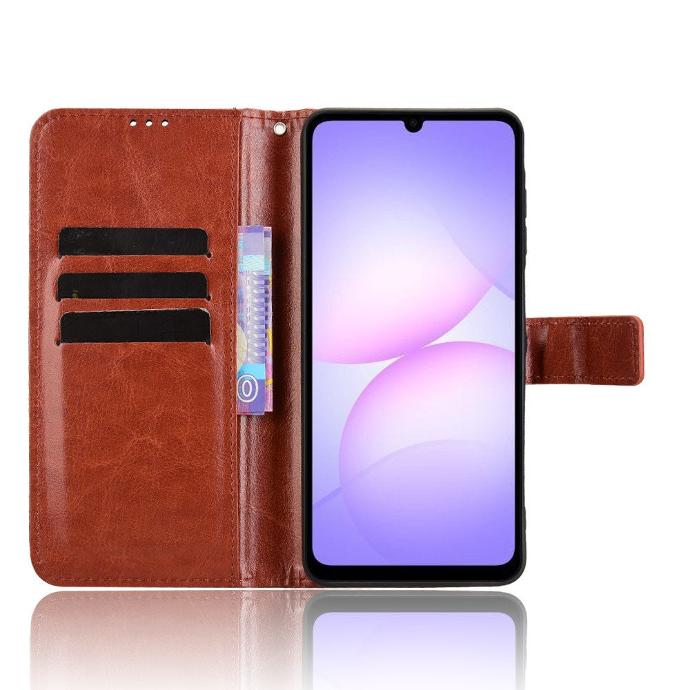 Samsung Galaxy A07 - EIDERWOOD Kunstlæder Flip Cover m. Strop - Brun