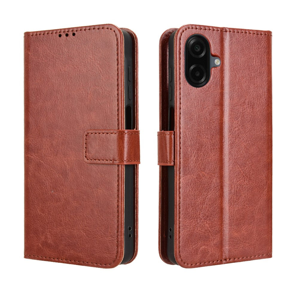 Samsung Galaxy A07 - EIDERWOOD Kunstlæder Flip Cover m. Strop - Brun
