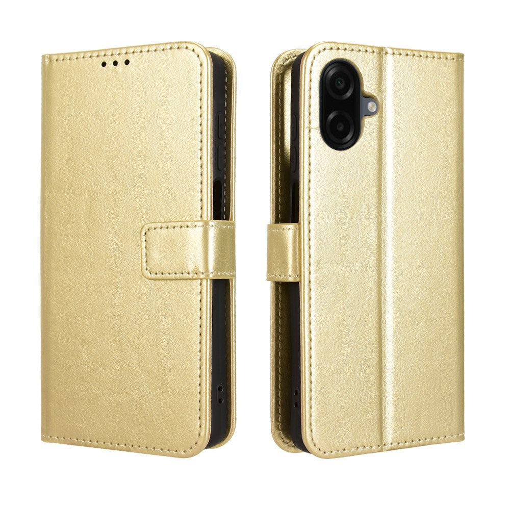 Samsung Galaxy A07 - EIDERWOOD Kunstlæder Flip Cover m. Strop - Guld