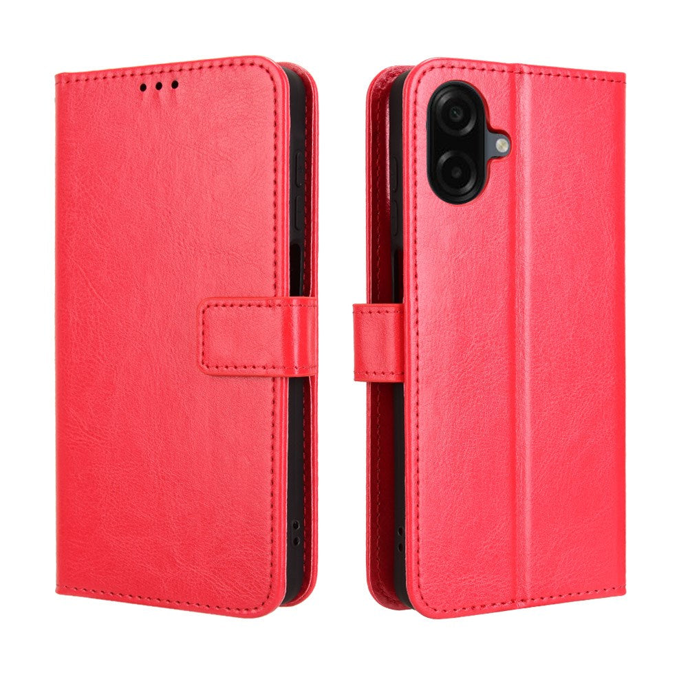 Samsung Galaxy A07 - EIDERWOOD Kunstlæder Flip Cover m. Strop - Rød