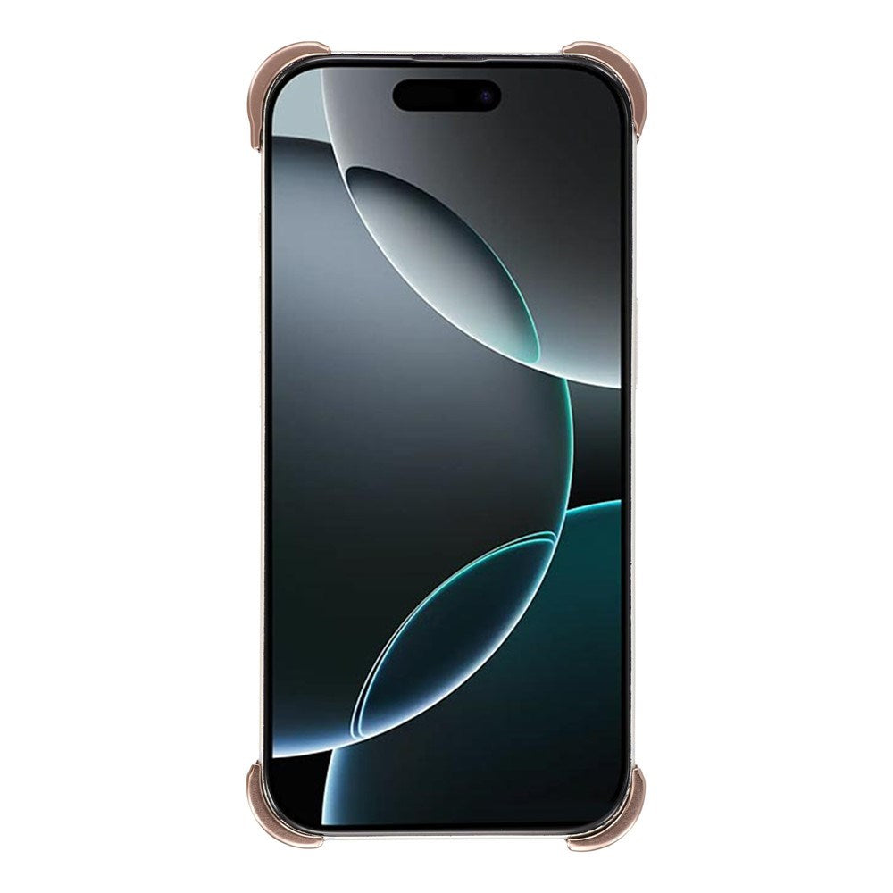 iPhone 16 Pro 2-i-1 Metal Bumper Cover - Ståfunktion & Linsebeskytter - Guld