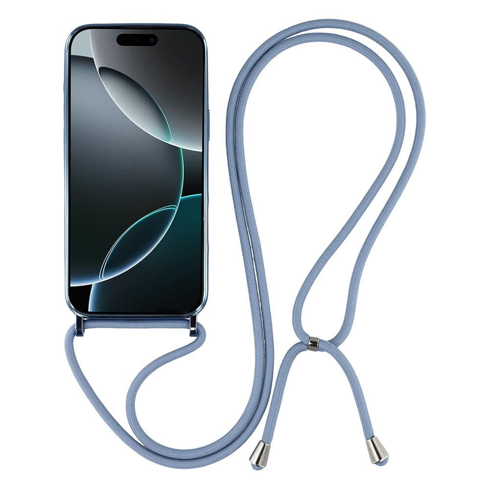 EIDERWOOD iPhone 17 Pro Max Fleksibelt Plastik Mobil Cover - inkl. Justerbar Strop - MagSafe Kompatibel - Gennemsigtig / Blå