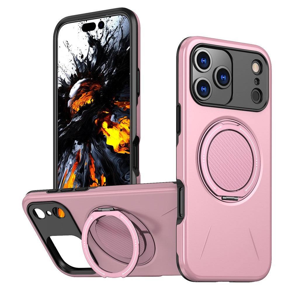 EIDERWOOD iPhone 17 Pro Mobil Cover - Roterende Kickstand - MagSafe Kompatibel - Lyserød