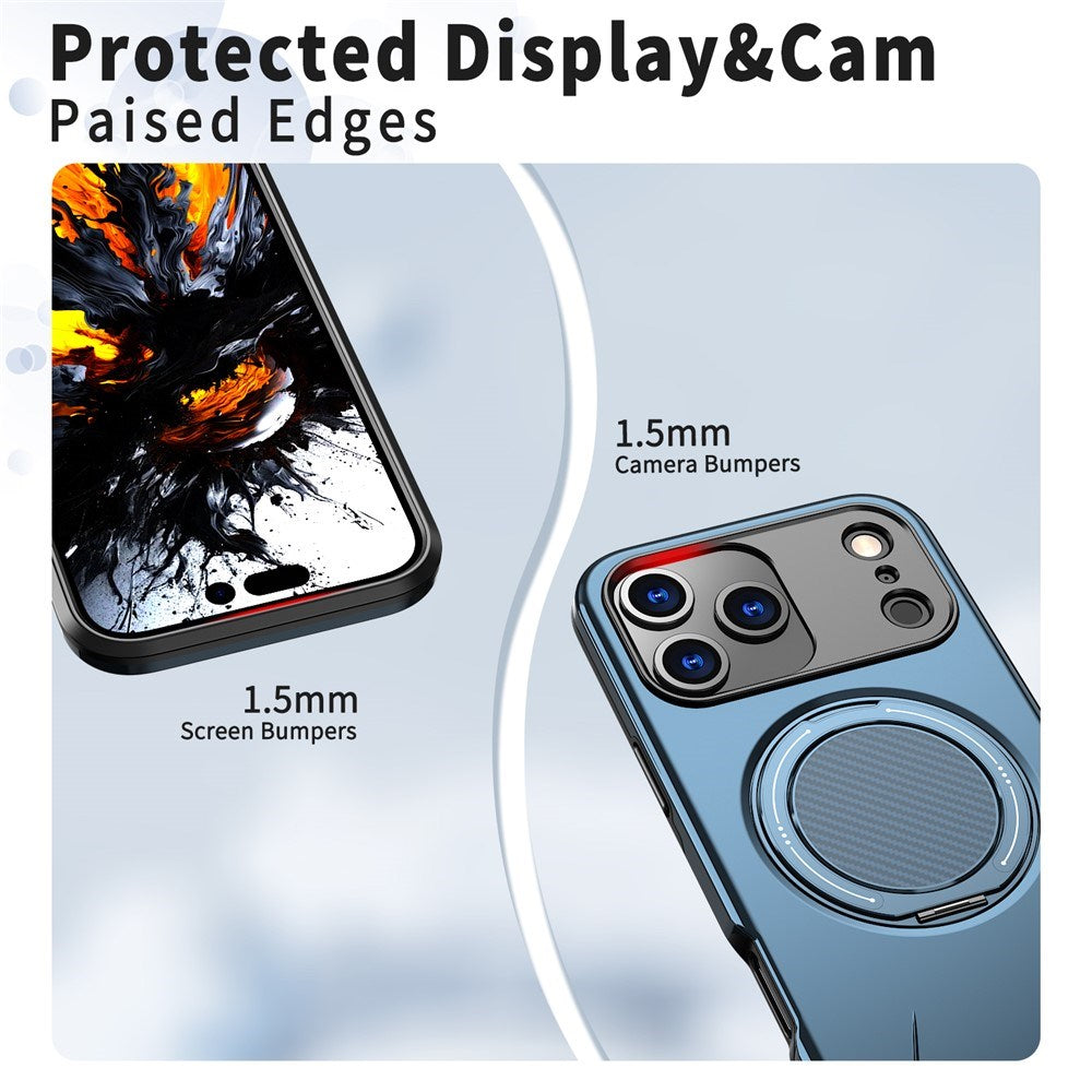 EIDERWOOD iPhone 17 Pro Mobil Cover - Roterende Kickstand - MagSafe Kompatibel - Blå