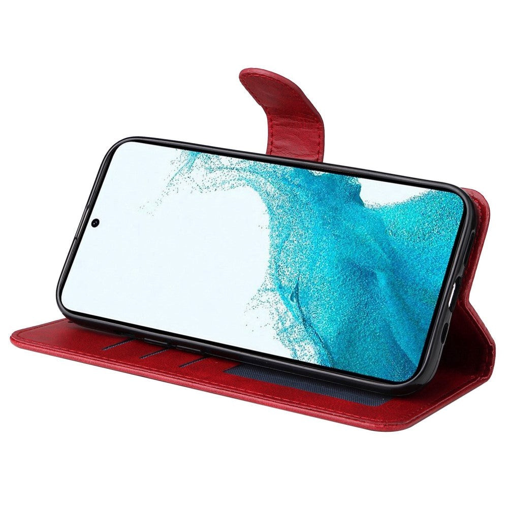 Samsung Galaxy S23+ (Plus) Flip-deksel i lær m. Lommebok - Rød