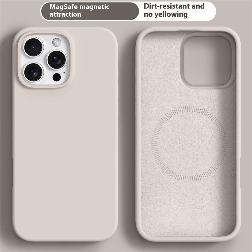 iPhone 16 Pro Max - 2-i-1 Silikone & Hård Plast Bagside Cover - MagSafe Kompatibel - Beige
