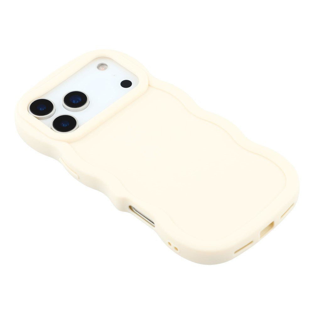 iPhone 17 Pro Max - EIDERWOOD Fleksibelt Plastik Wavy Bagside Cover - Hvid