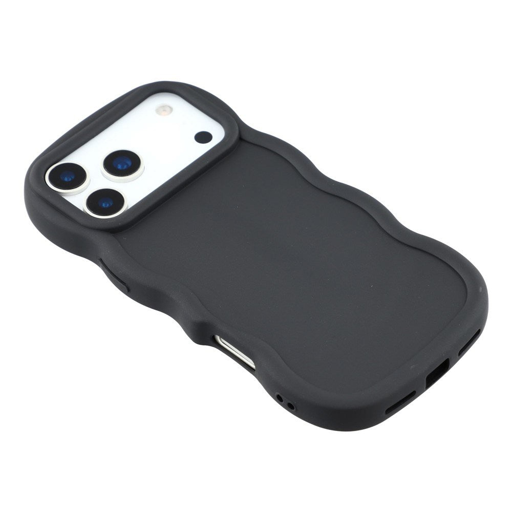 iPhone 17 Pro - EIDERWOOD Fleksibelt Plastik Wavy Bagside Cover - Sort