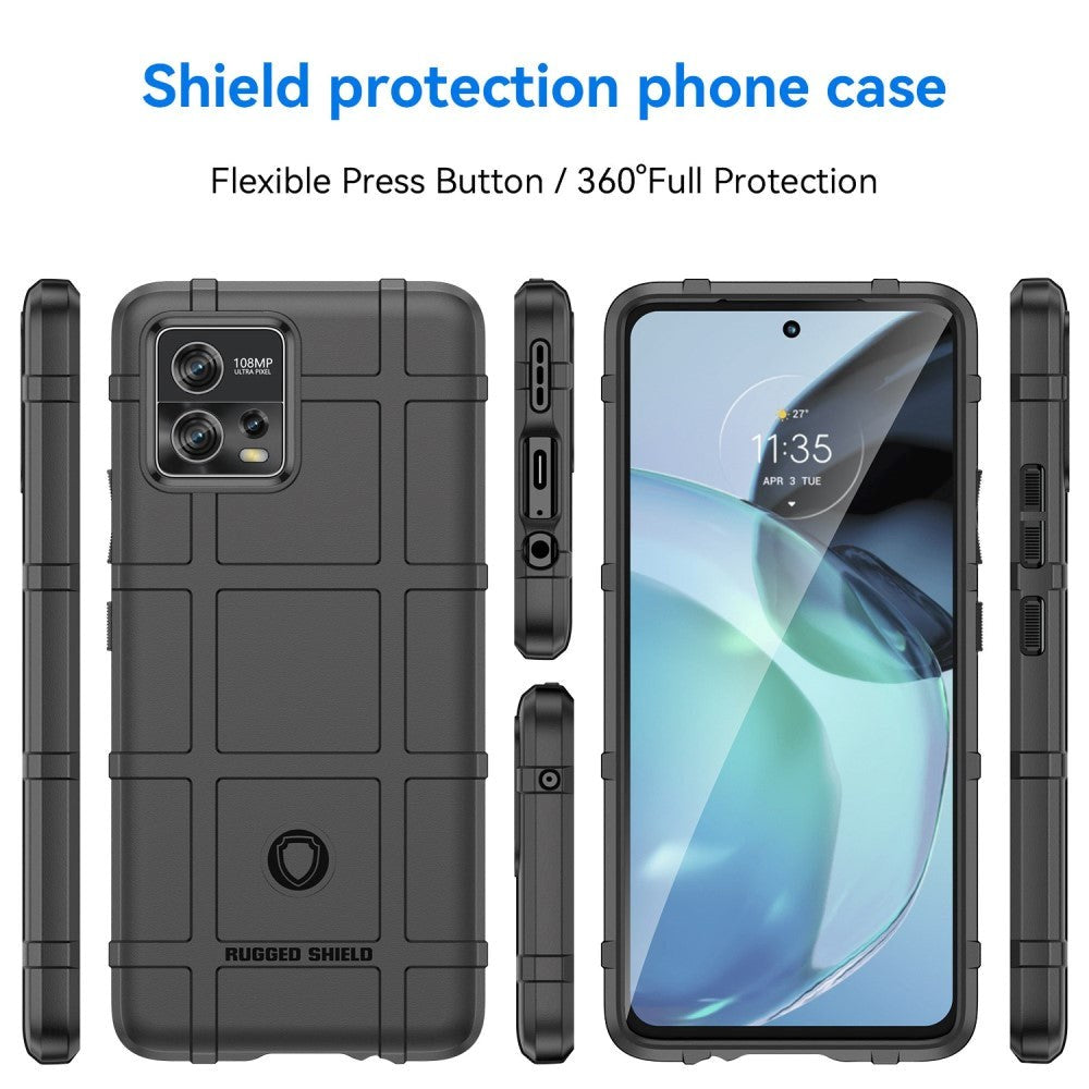 Motorola Moto G72 Rugged Shield Series Craftsman Bakdeksel - Svart