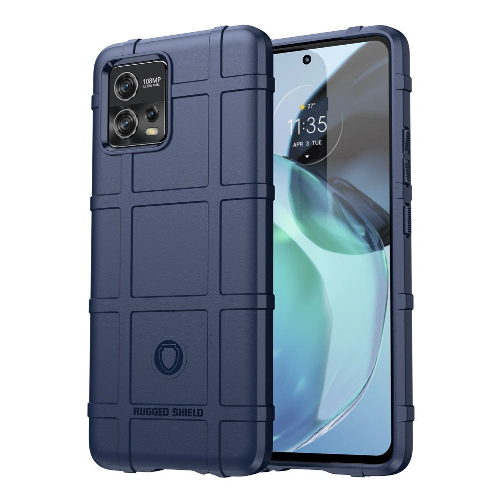 Motorola Moto G72 Rugged Shield Series Craftsman Bakdeksel - Blå
