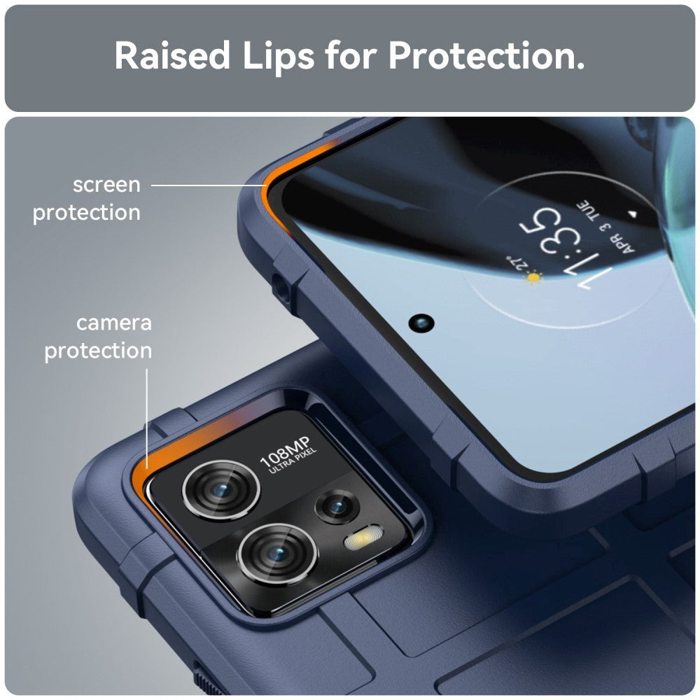 Motorola Moto G72 Rugged Shield Series Craftsman Bakdeksel - Blå