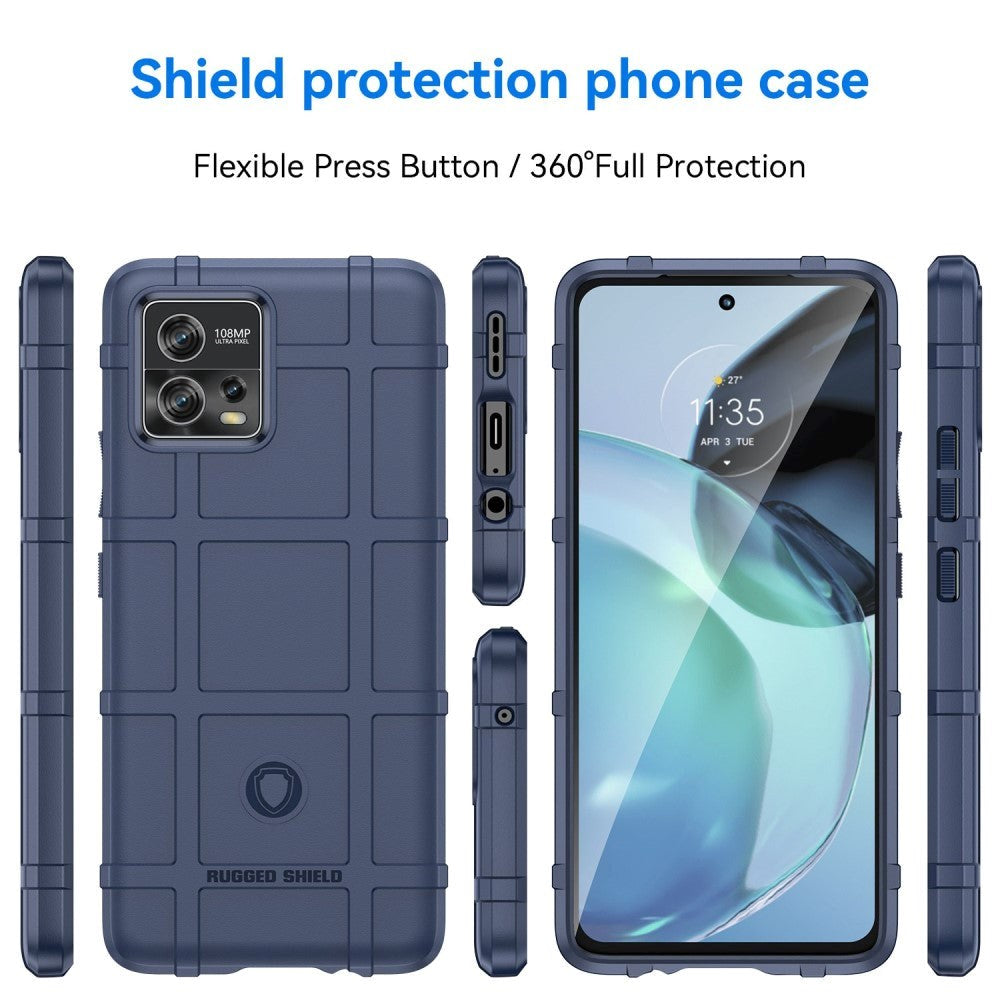 Motorola Moto G72 Rugged Shield Series Craftsman Bakdeksel - Blå