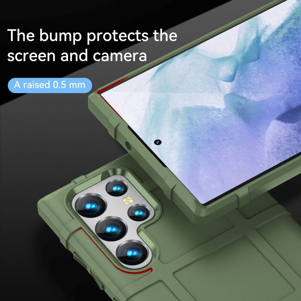 Samsung Galaxy S23 Ultra Rugged Shield Series Craftsman Bakdeksel - Grønn