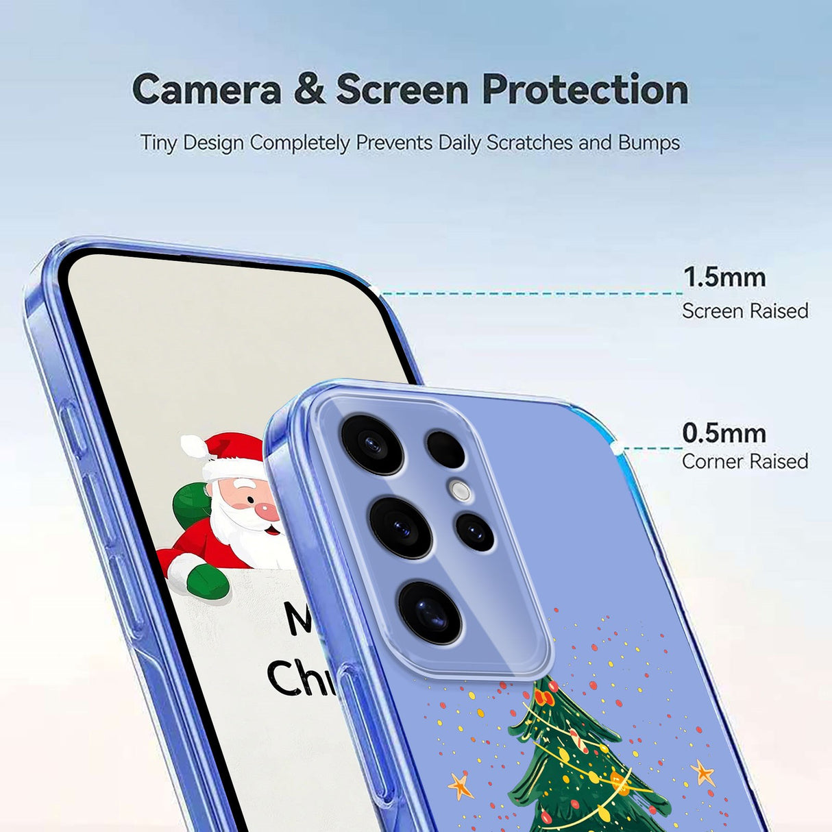 EIDERWOOD Samsung Galaxy S25 Ultra Fleksibelt Plast Jule Mobil Cover - Gennemsigtig / Juletræ