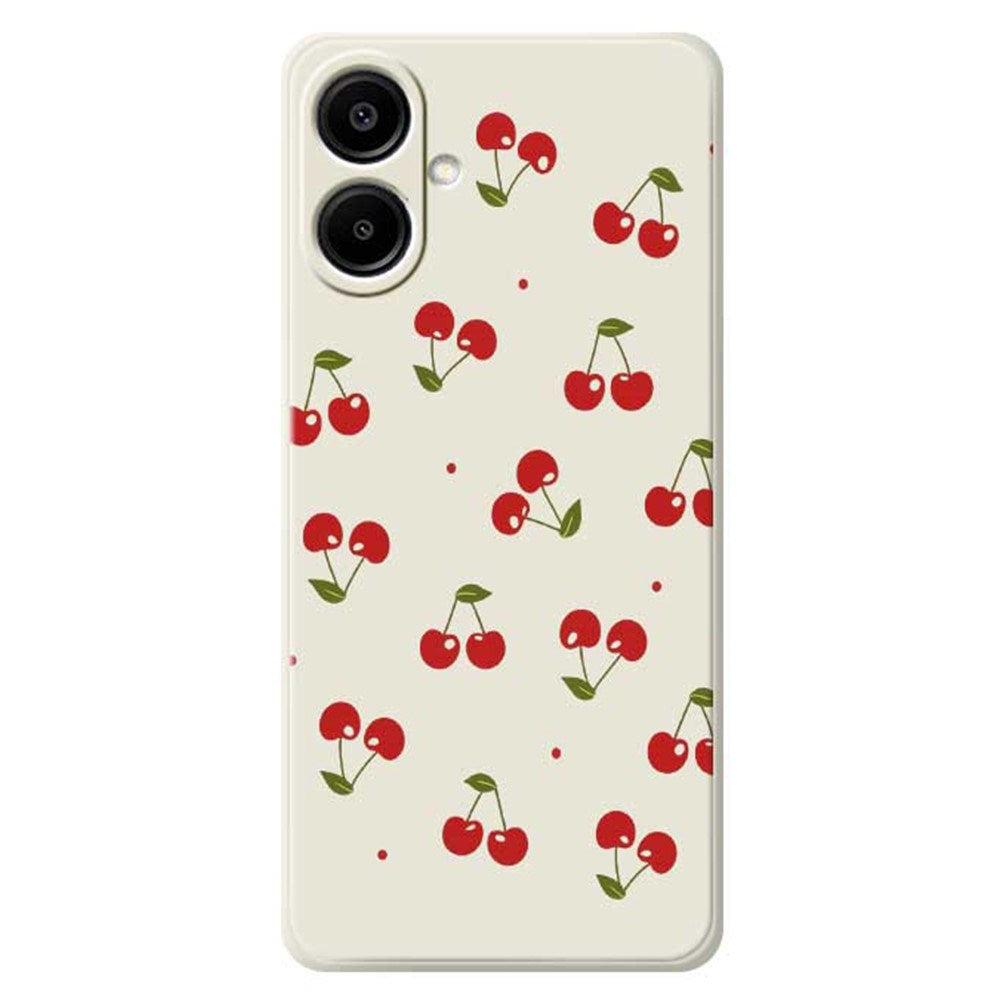 Samsung Galaxy A07 EIDERWOOD Fleksibelt Plast Mobil Cover m. Kirsebærdesign - Hvid