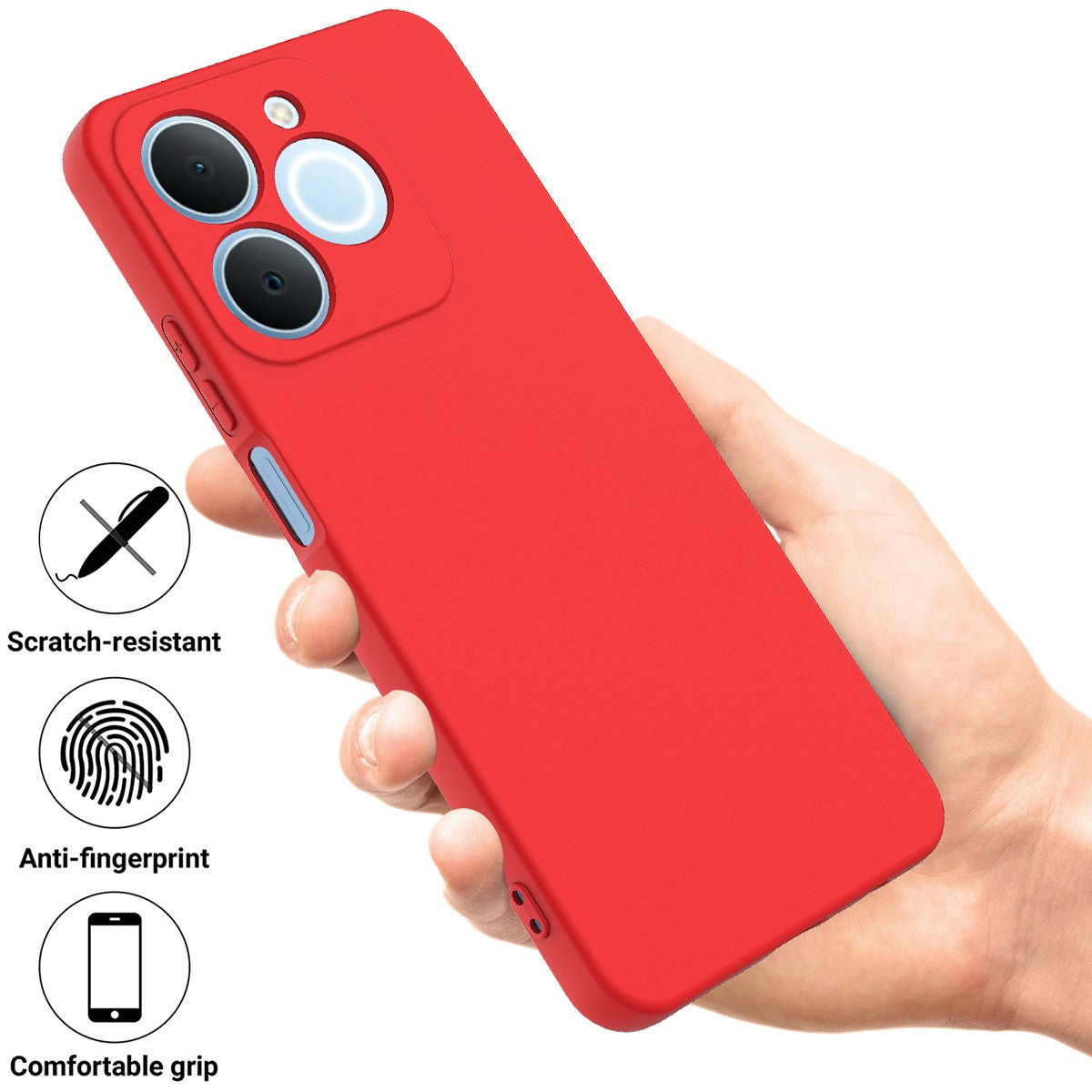 Realme Note 70T EIDERWOOD Foret Silikone Bagside Cover m. Strop - Rød